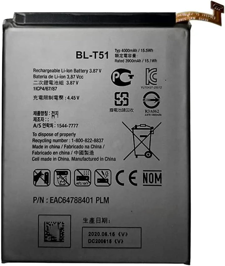 BL-T51 Laptop-Akku kompatibel mit LG K42 LMK420 LM-K420 LMK420H LM-K420H LMK420E LM-K420E LMK420Y LM