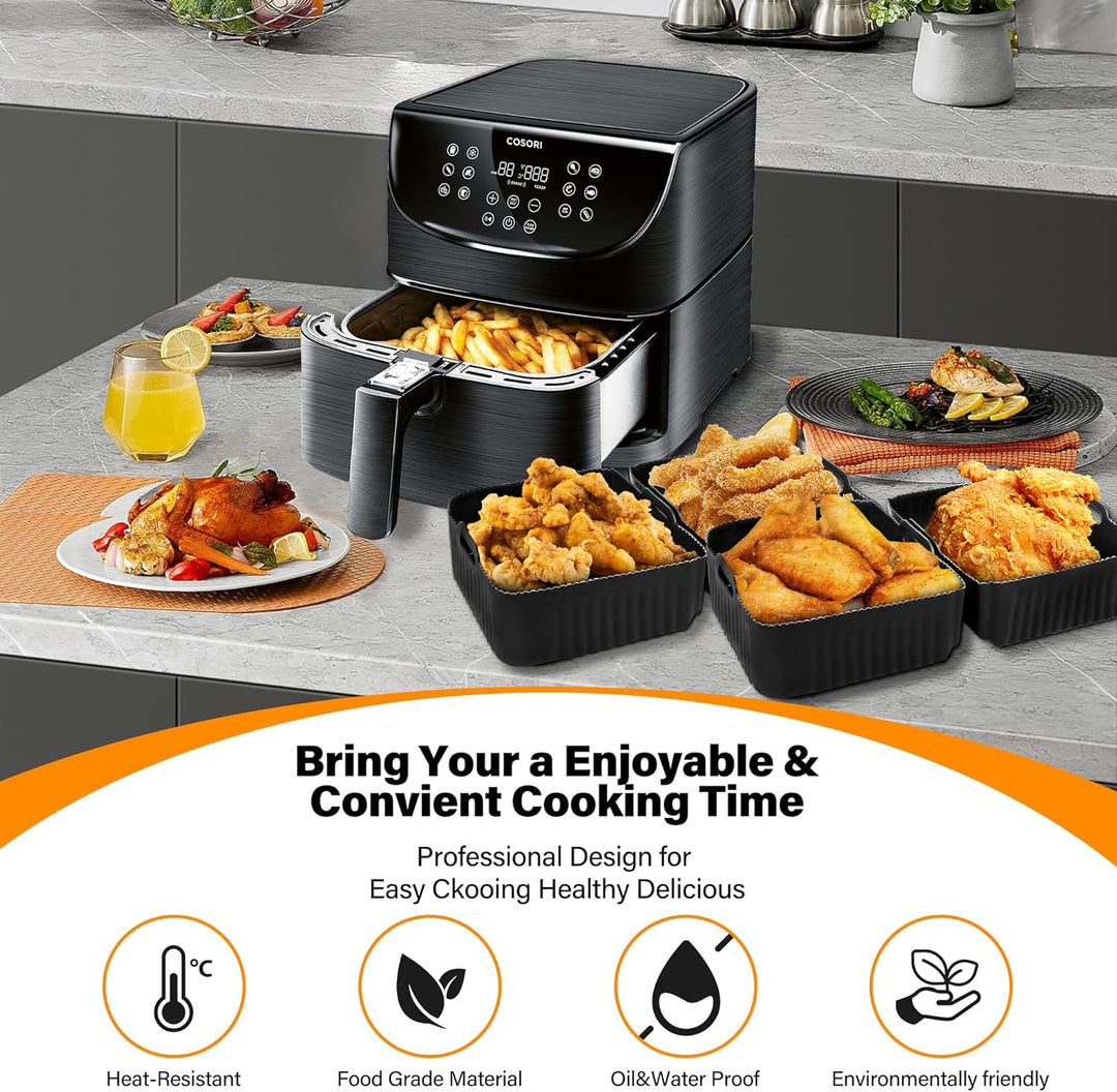 Airfryer Silikonform Heissluftfritteuse Zubehör für Ninja Foodi AF500EU Air Fryer Zubehör 9 Stück Si