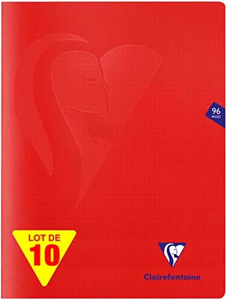 Clairefontaine 333362C - Packung mit 10 Heften Mimesys DIN A4+, 24x32cm, 48 Blatt kariert, 90g, Einb