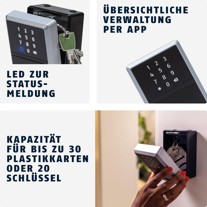 ABUS smarte Schlüsselbox KEYGARAGE™ One – per App mit Smartphone oder per Zahlencode bedienbar – Sch
