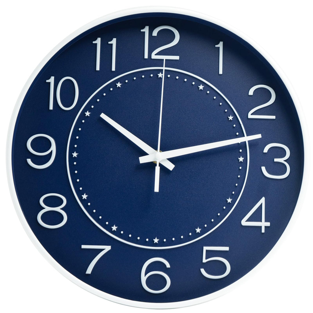 HZDHCLH 30cm Modern Quartz Lautlos Wanduhr Arabisch Ziffer Schleichende Sekunde ohne Ticken für Deko