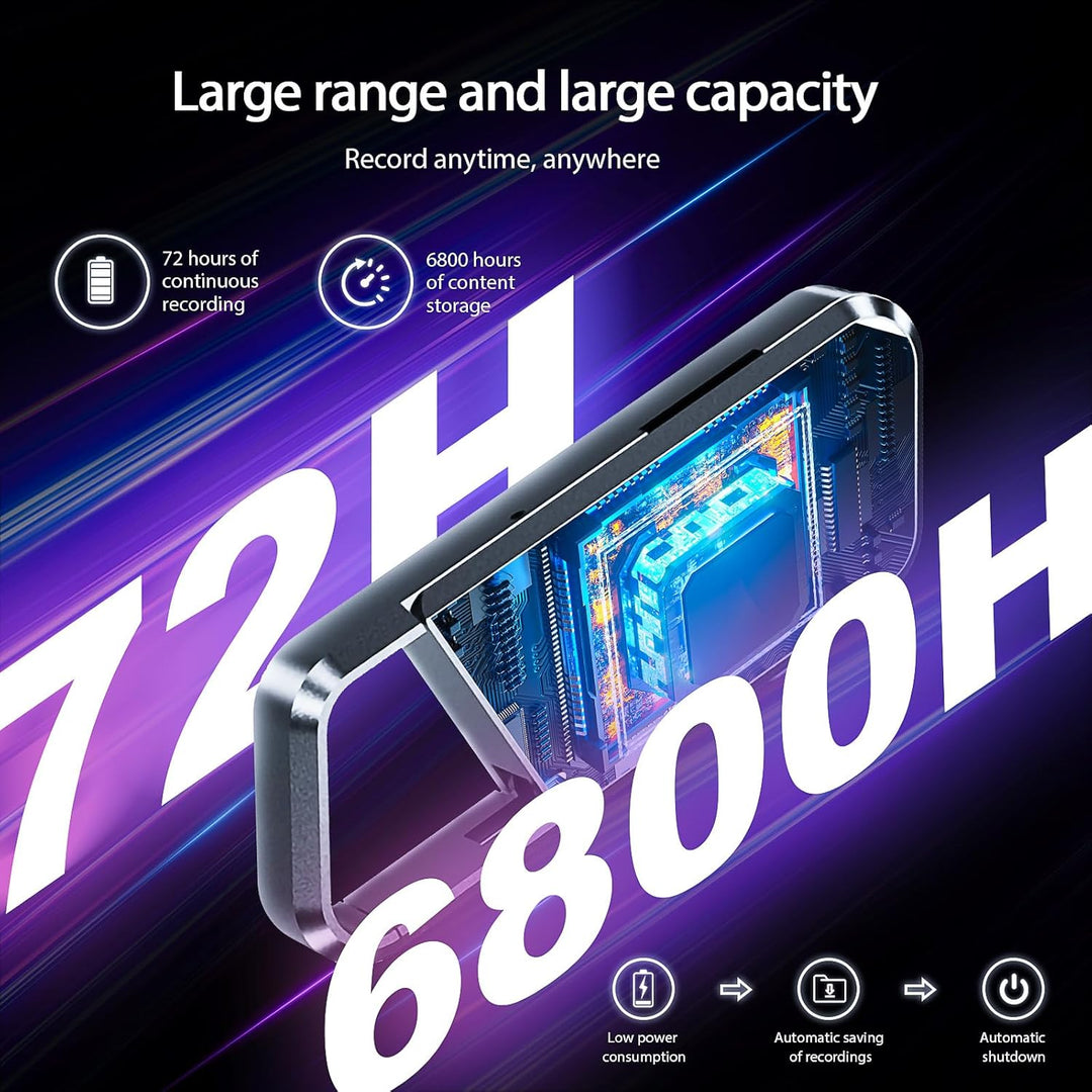 Diktiergerät mit Spracherkennung - Aufnahmegerät, Mobile Rekorder mit DSP5.0, OTG-fähig, Lange Aufna