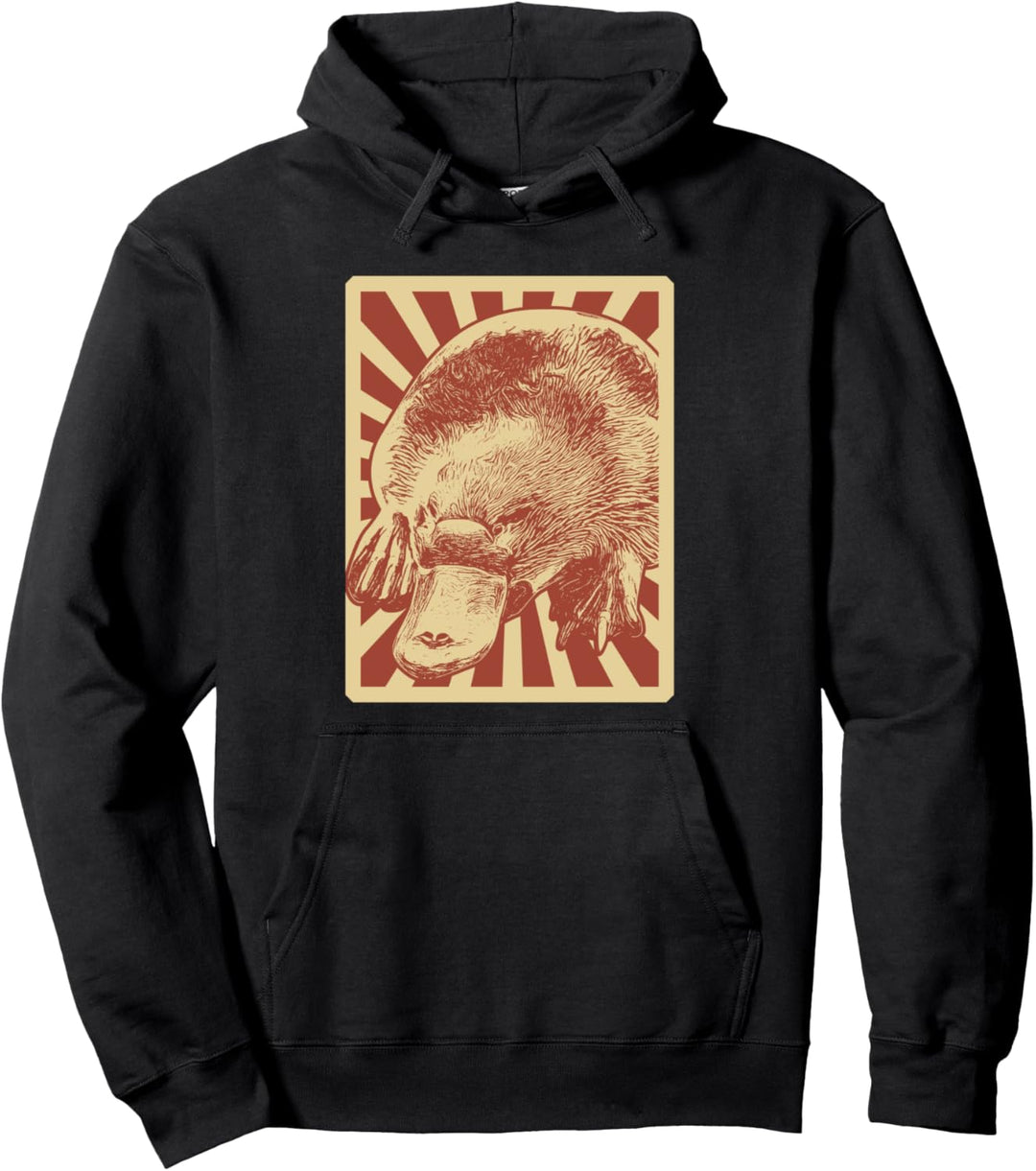 Australisches Schnabeltier Retro Pullover Hoodie