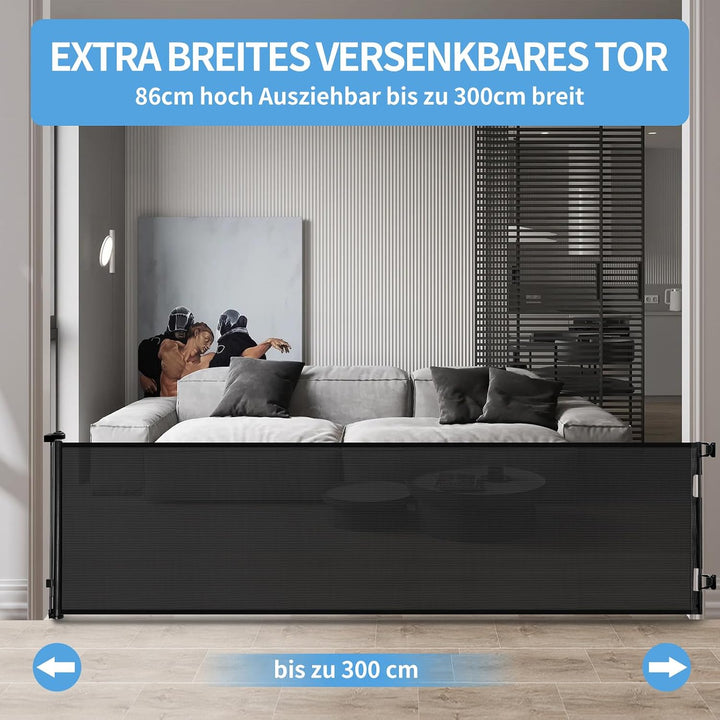 dearlomum Treppenschutzgitter Türschutzgitter Ausziehbar 0-300 cm,Baby Absperrgitter Schutzgitter Tr