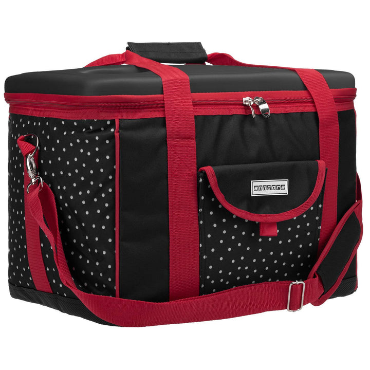 anndora Kühltasche XL schwarz weiss gepunktet 40 Liter - Isoliertasche