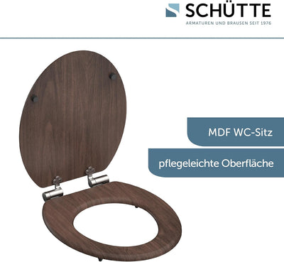 SCHÜTTE WC-Sitz MDF (Dark Wood) Dark Wood MDF, Dark Wood MDF