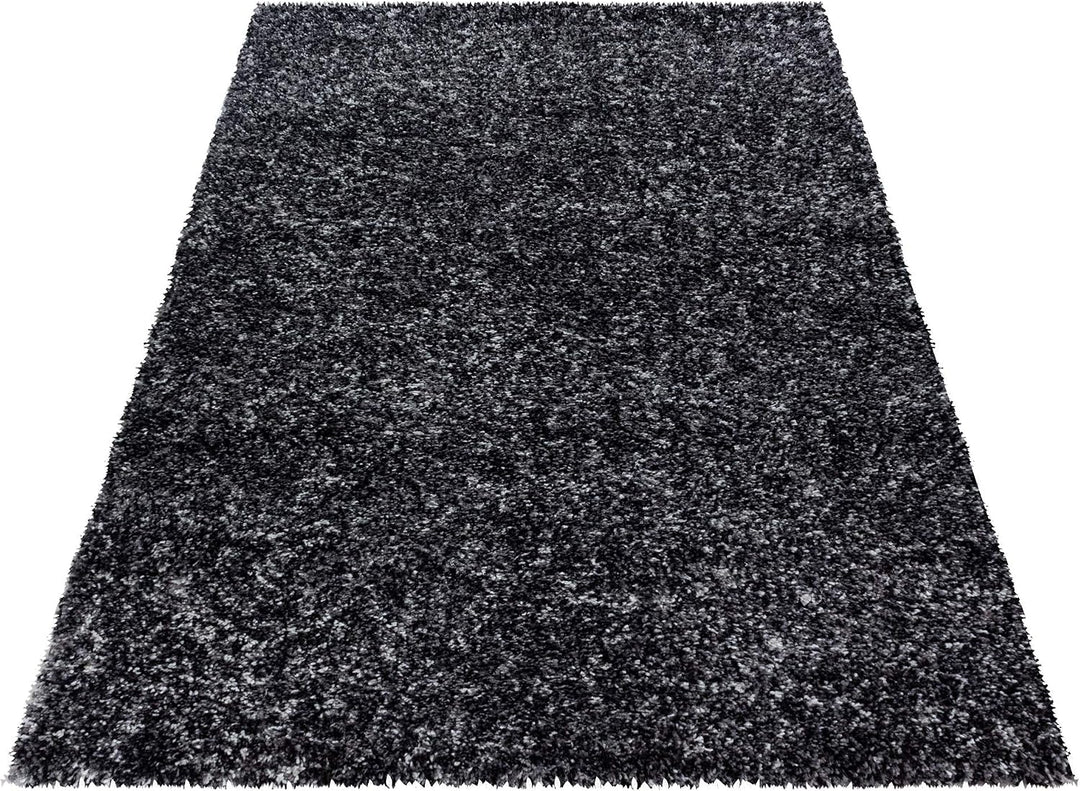 HomebyHome Teppich Rund Shaggy 80 cm Rund - Hochflor Runder Teppich Mehrfarbig Anthrazit Extra Weich