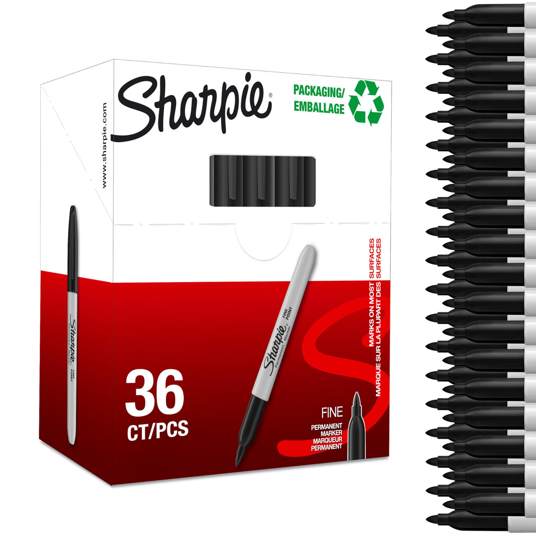 Sharpie Permanent Marker | Marker Stifte mit feiner Spitze | schwarz | 36 Stück Market Set Schwarz 3