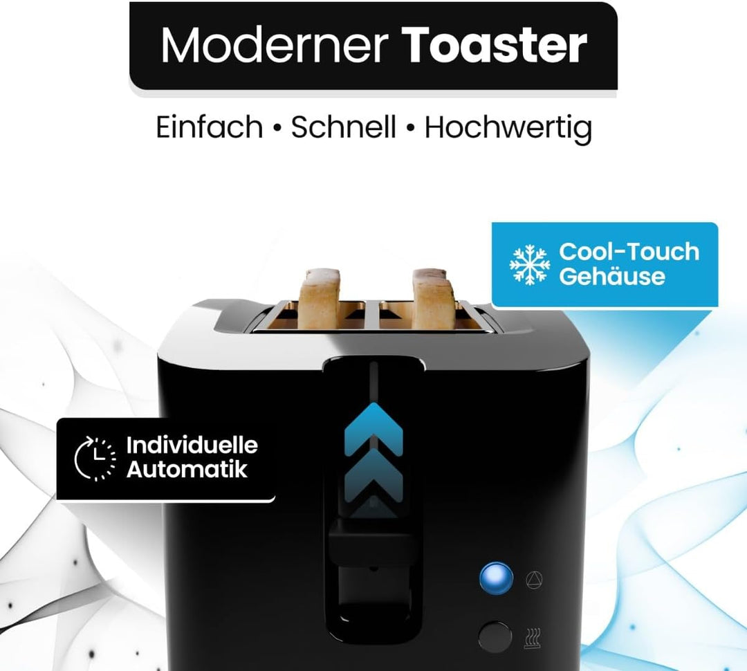 Bomann® Toaster 2 Toastschlitze | Toaster mit Brötchenaufsatz | Toaster 2 Scheiben mit Liftfunktion