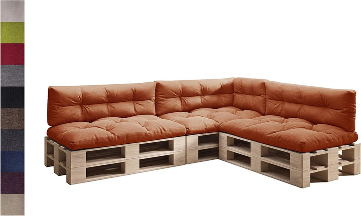sunnypillow Palettenkissen 7er Set für Europaletten Indoor und Outdoor Palettenpolster Palettensofa