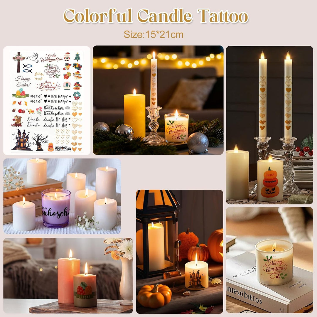 Yvgoov DIY Candle Making Kit Soy Wax, Fragrance Oils DIY Kit Craft Kit Adults Women Gift colorful Ma