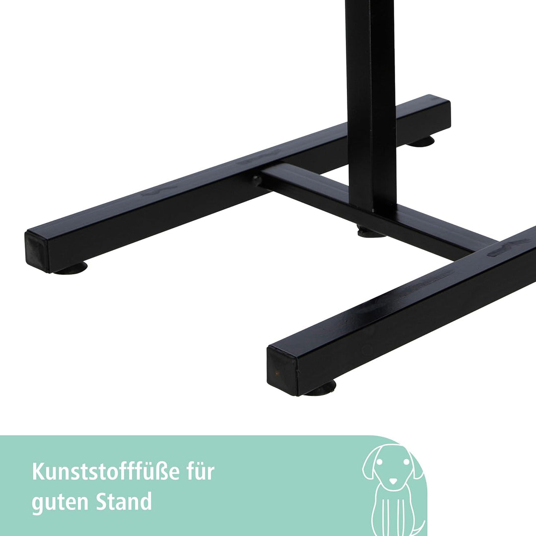 Kerbl Futterbar inklusive Edelstahlnäpfe, Stufenlos Verstellbarer Hunde Fressnapf, 2 x 2800 ml, Höhe