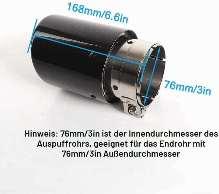 76 mm 3-Zoll Schalldämpferspitze Universal Ersatz Auspuffspitzen für LKW Auspuffrohr Heckkehle