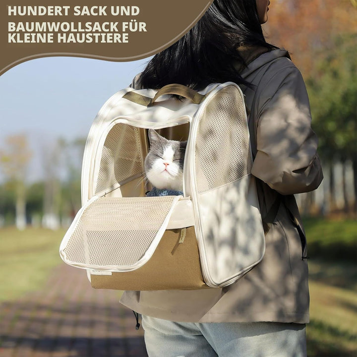 HundeRucksack und KatzenRucksack verschleissfestes bis 10kg - Haustier Rucksack mit Netzfenster für