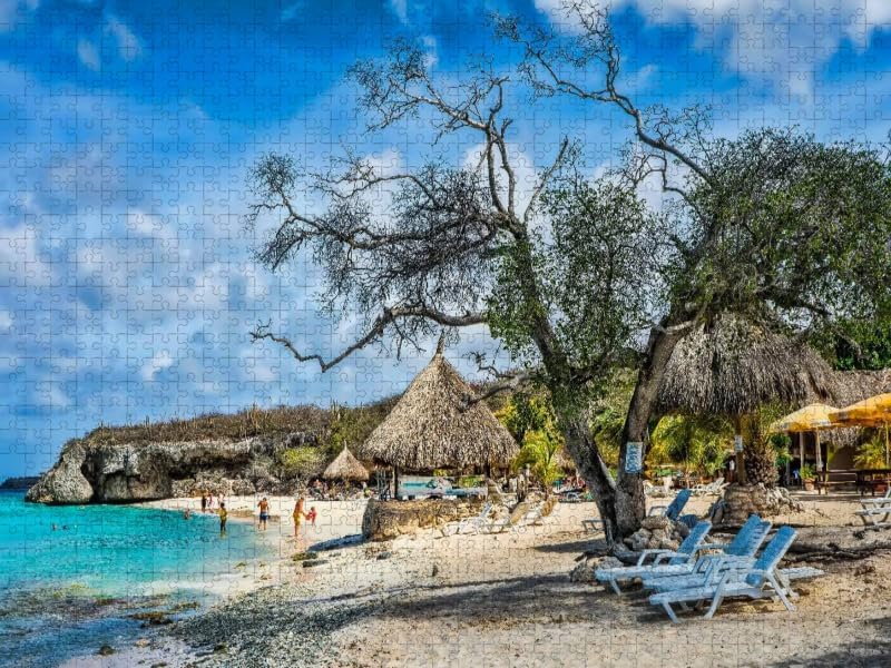 CALVENDO Puzzle Curaçao - Bunte Insel in der Karibik 1000 Teile Lege-Grösse 64 x 48 cm Foto-Puzzle B