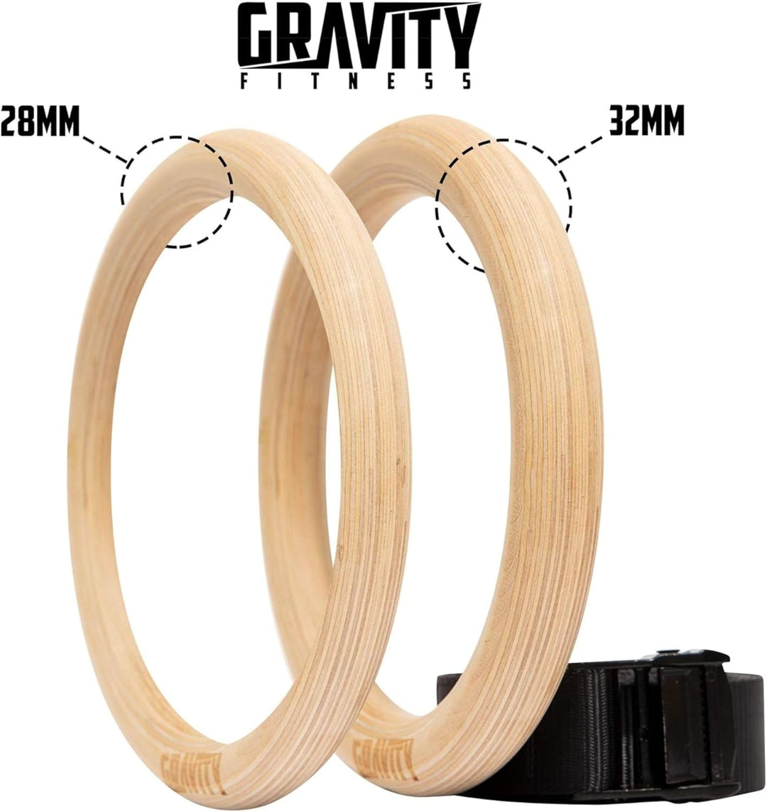 Gravity Fitness Holz-Gymnastikringe 32mm, 32mm