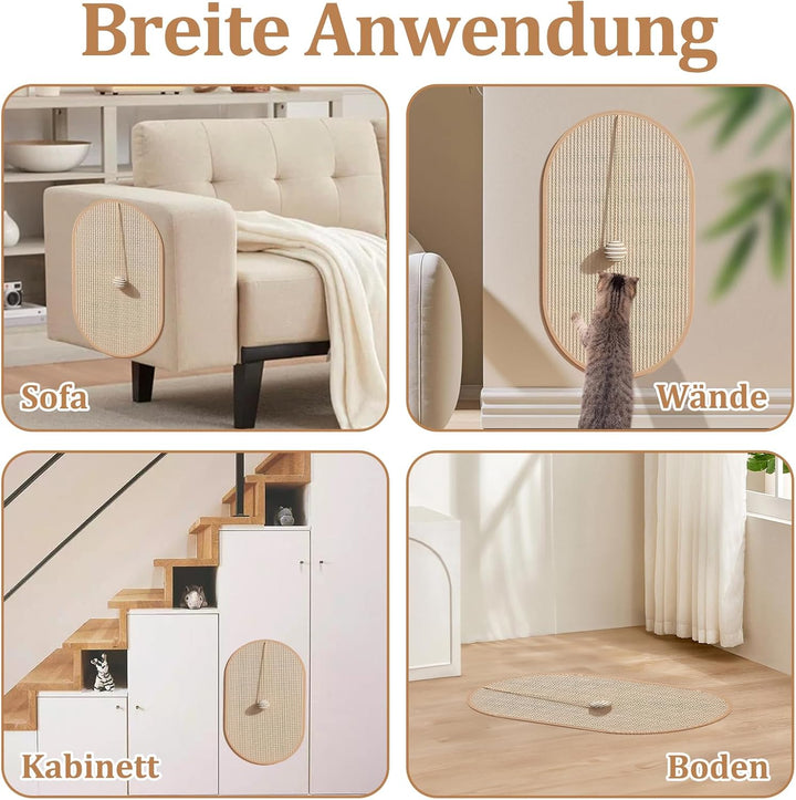 1 Stück Katzen-Kratzwand Set – Selbstklebende Kratzbrett Wand Aus Sisal, 55×33 cm Wasser­Tropfen-Des