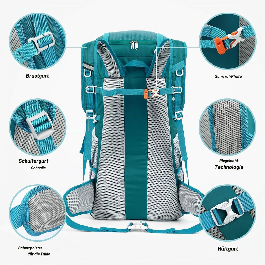 HOMIEE Wanderrucksack 50L, Herren Damen Wasserdichter Trekkingrucksack Reiserucksack Outdoor Wandern