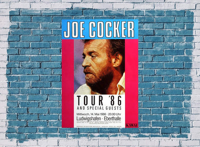 Joe Cocker - Civilized, Mannheim 1986 » Konzertplakat/Premium Poster | Live Konzert Veranstaltung |