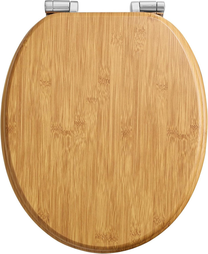 Pipishell O-förmiger Klodeckel mit Absenkautomatik Holz und glatten Metallscharnieren, MDF-Toiletten