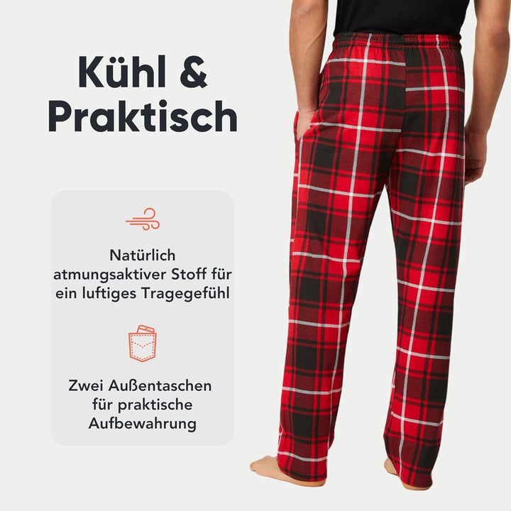 FM London 2er-Pack Pyjama für Herren - Leichte Herren-Pyjamahose, Loungewear und Nachtwäsche - Reich