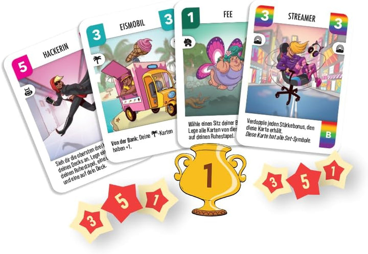 Pretzel Games | Challengers! Beach Cup | Kennerspiel |Kartenspiel | 1-8 Spieler | Ab 8+ Jahren | 45