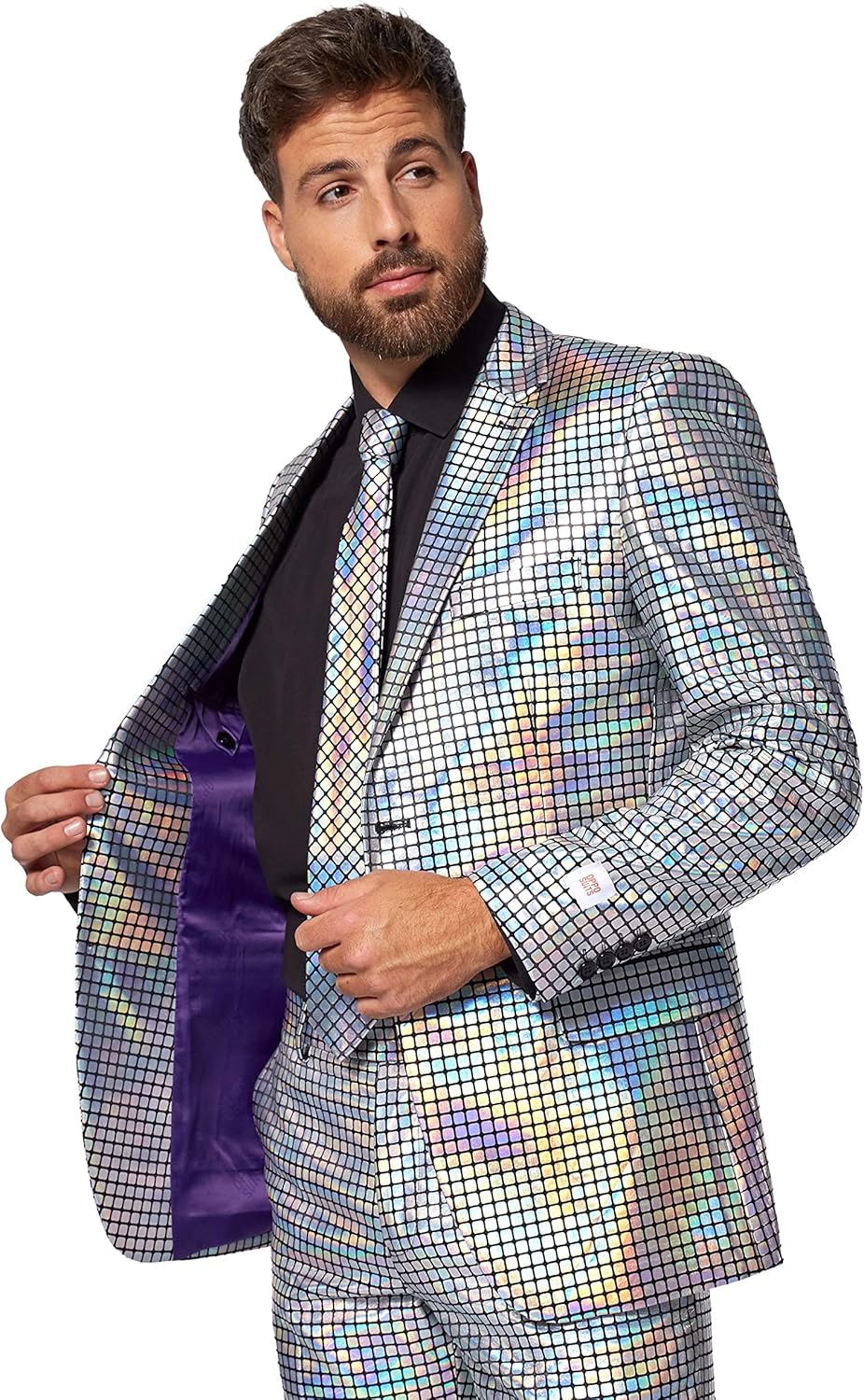 OppoSuits Herren Opposuits Halloween Suit For Men in Creepy And Stylish Print Anzug 46 Discoballer,