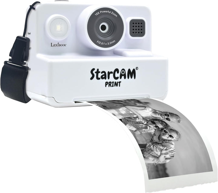 Lexibook, StarCAM Print HD, Kamera mit Sofortdrucker, Foto-, Video-, Selfie-, Musik- und Spielfunkti