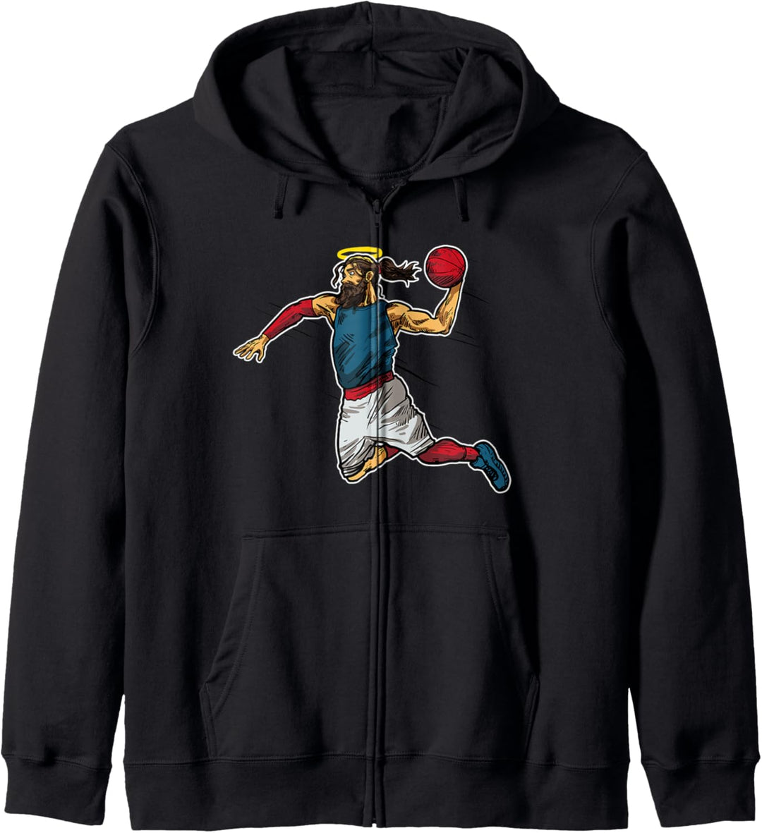 Lustiges Jesus Dunking Basketball Geschenk Basketballer Kapuzenjacke