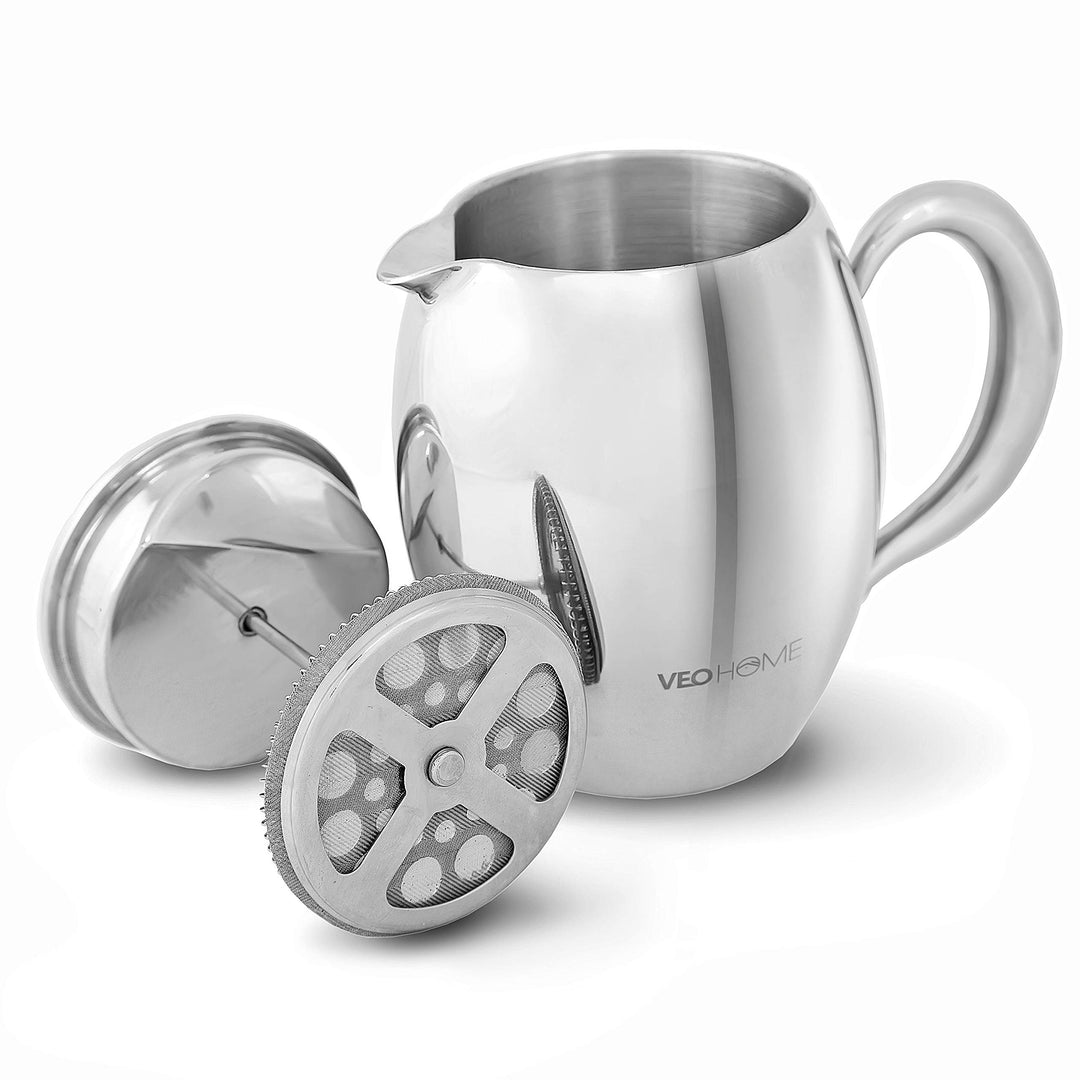 VeoHome French Press Kaffeebereiter Kaffeekanne unzerbrechlich und hält Ihren Kaffee dank der Doppel