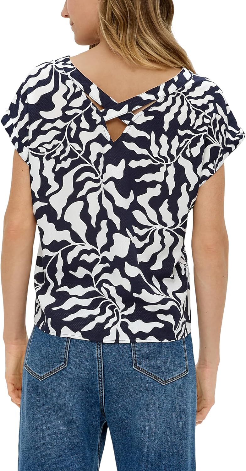 s.Oliver Bluse mit gesmoktem Bund 34 Blau 59a1, 34 Blau 59a1