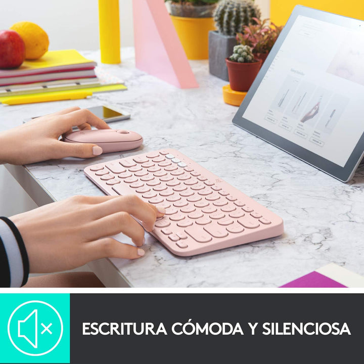 Logitech K380 Kabellose Bluetooth-Tastatur, Multi-Device & Easy-Switch Feature, Windows- und Apple-S