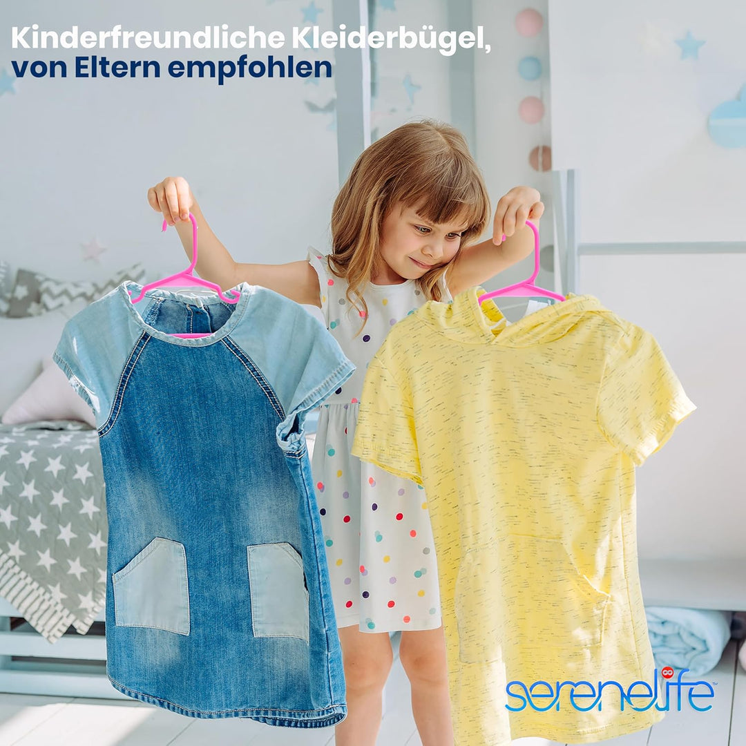 SereneLife Kinderkleiderbügel 40er Set – Kleiderbügel Kinder & Baby Kleiderbügel Kunststoff & rutsch