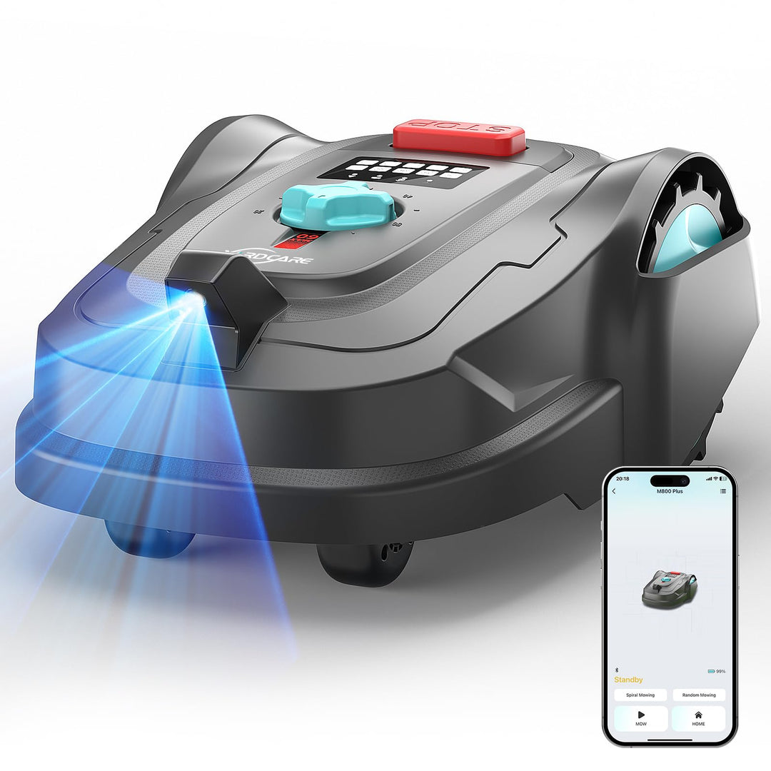 YARDCARE M800Plus Mähroboter ohne Begrenzungskabel,GPS Positionierung,Empf.800m²,KI Vision,U-förmige