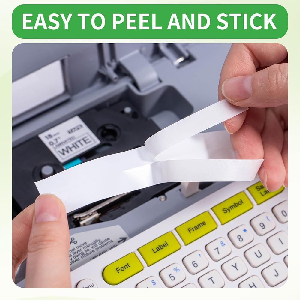 Oozmas Kompatibel mit Brother P-touch Bänder 18mm TZe-241 TZ tape 18mm 0.7 Weiss, Kompatibel mit Pto