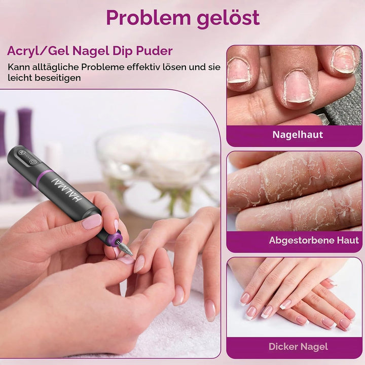 Halmai Elektrischer Nagelbohrer – Professioneller, verbesserter kabelloser Nagelbohrer für Nagel-Ent