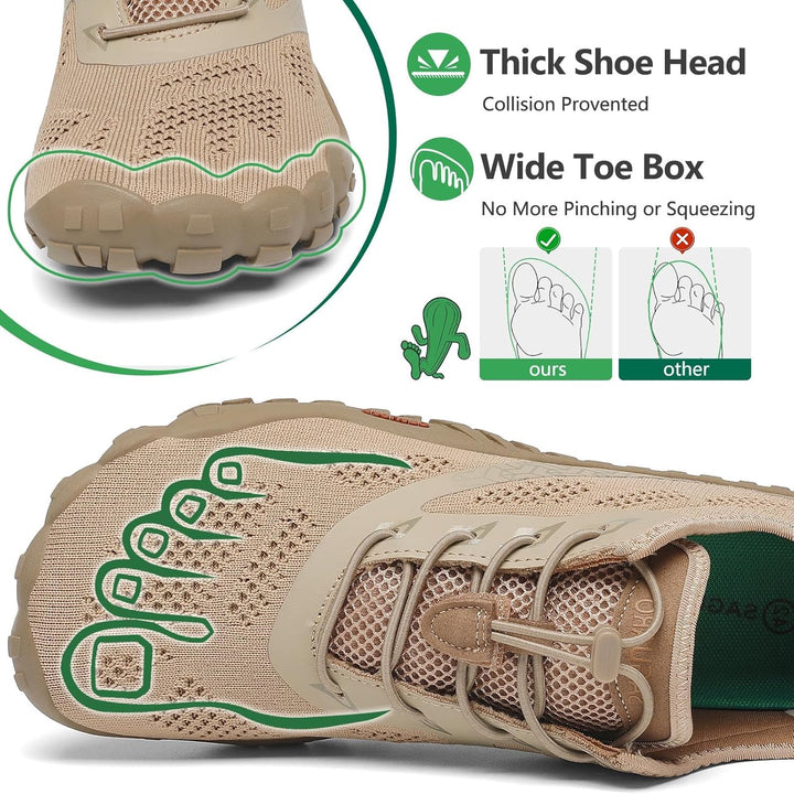 SAGUARO Unisex Barfussschuhe Outdoor Zehenschuhe Traillaufschuhe 36 EU Braun, 36 EU Braun