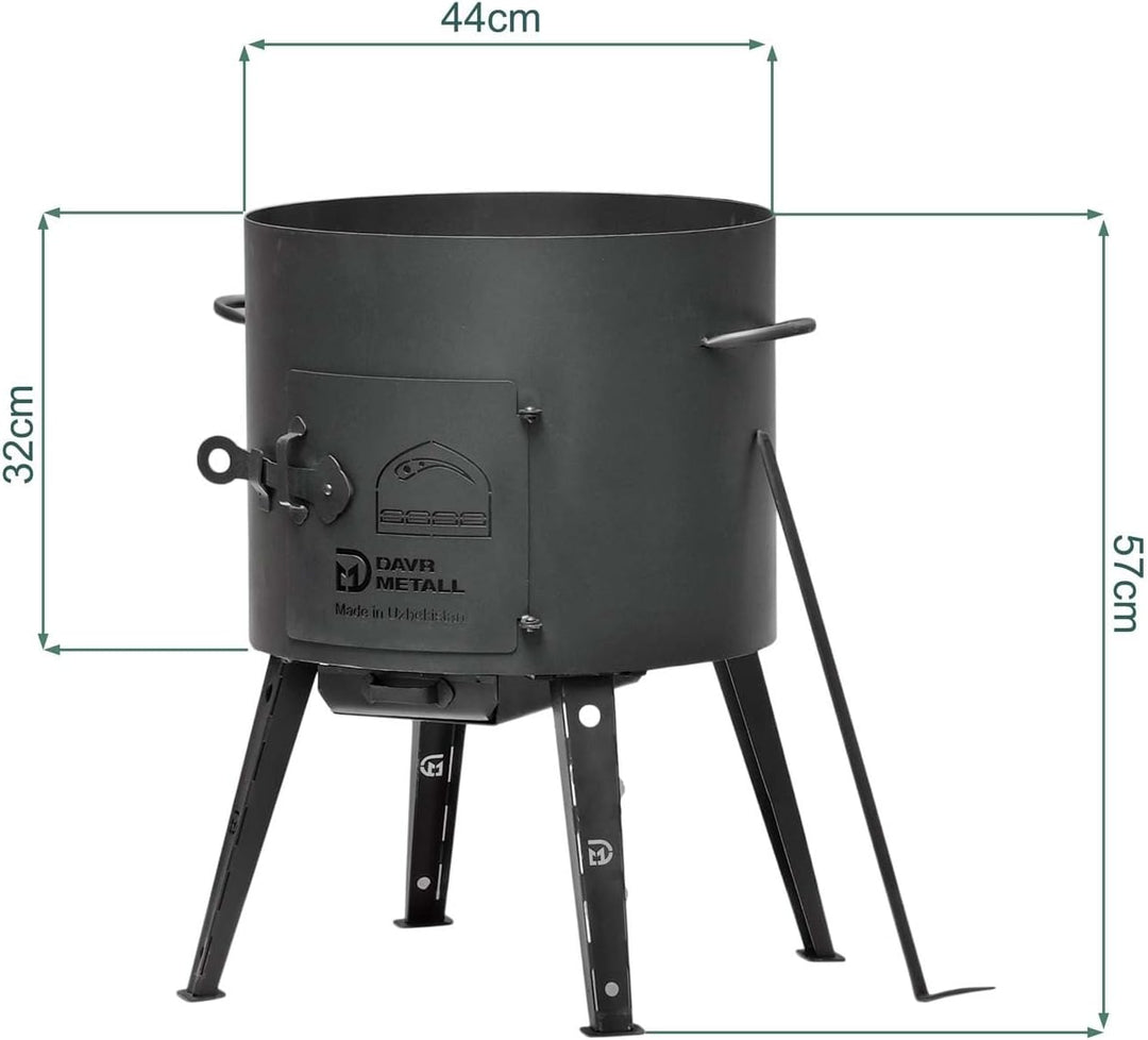 4BIG.fun Utschak Ø44 Uchag Eintopfofen Utschag Campingofen Учаг Печь под казан Adapter-Ringe für Kaz