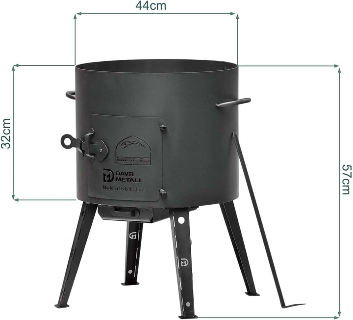 4BIG.fun Utschak Ø44 Uchag Eintopfofen Utschag Campingofen Учаг Печь под казан Adapter-Ringe für Kaz