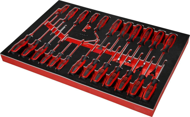 KS Tools 811.3024 Schraubendreher-Satz in Schaumstoffeinlage, 24-tlg