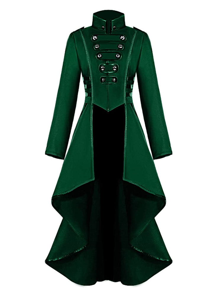 Damen Steampunk Vintage Frack Jacke Unregelmässiger Saum Gothic Kleidung Viktorianischer Gehrock Lan