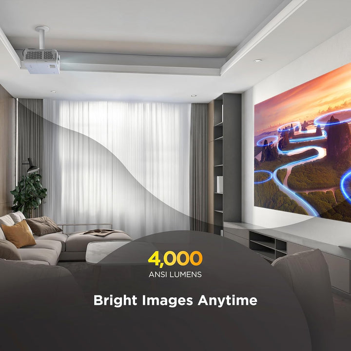 ViewSonic LX750-4K Echter 4K Beamer mit Integriertem Google TV, 4000 ANSI Lumen, HDR & HLG, 1.3X Opt