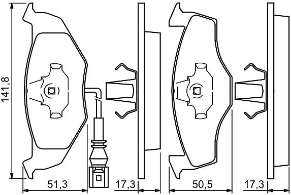 Bosch BP434 Bremsbeläge - Vorderachse - ECE-R90 Zertifizierung - vier Bremsbeläge pro Set