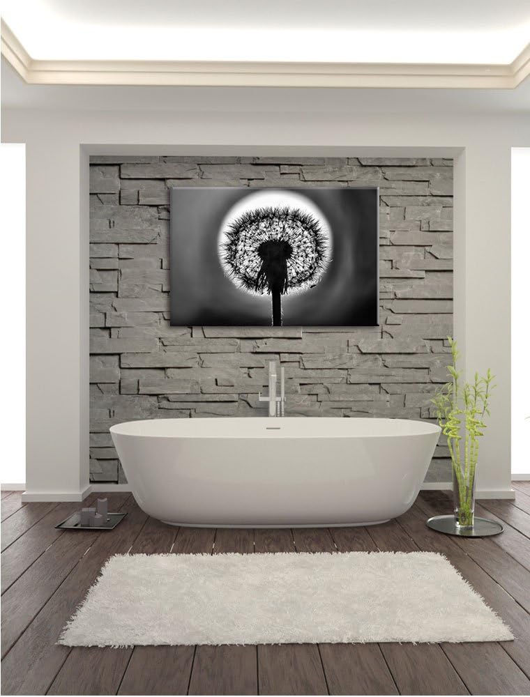 Pixxprint Pusteblume / 100x70cm Leinwandbild bespannt auf Holzrahmen/Wandbild Kunstdruck Dekoration,