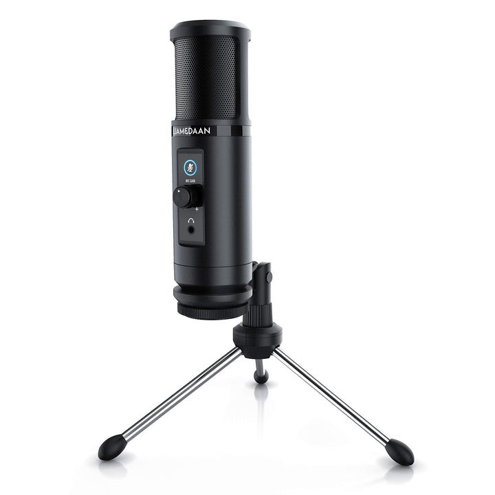 CSL - USB Mikrofon Kondensatormikrofon - PC Mikrofon mit Monitorfunktion – 192 kHz - Mikrofonständer