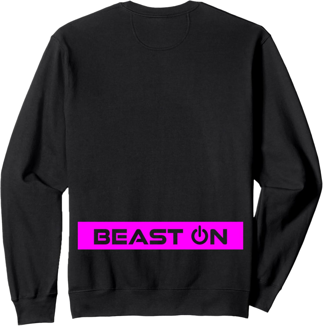 Beast ON Rücken Motiv pinke Farbe Fitness Gym Motivation Sweatshirt