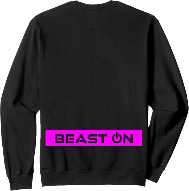 Beast ON Rücken Motiv pinke Farbe Fitness Gym Motivation Sweatshirt