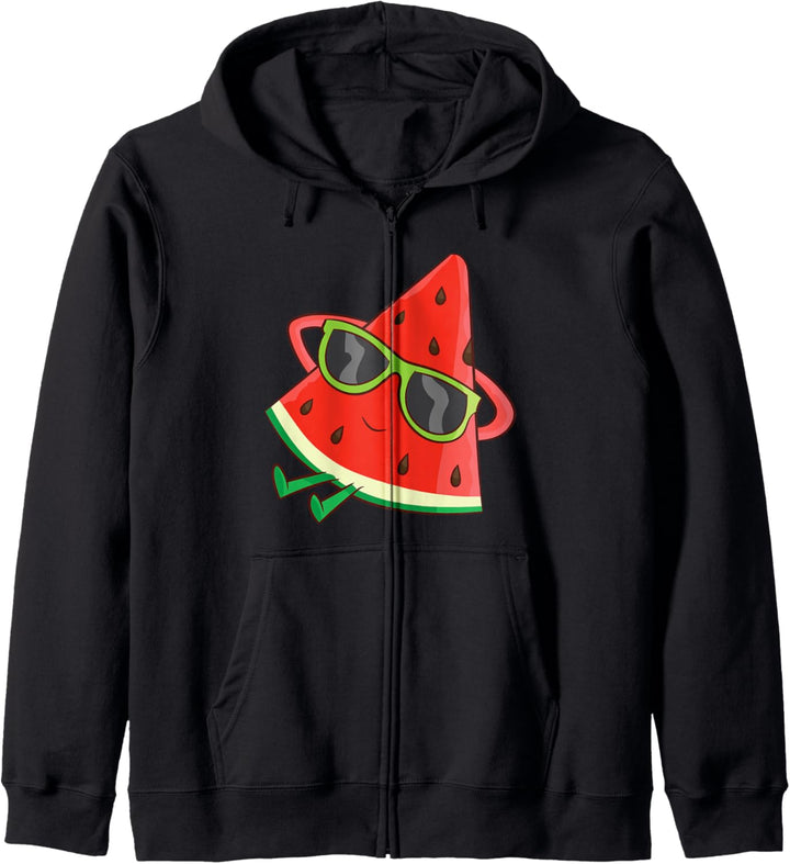 Wassermelonen Sommer Melone Wassermelone mit Sonnenbrille Kapuzenjacke