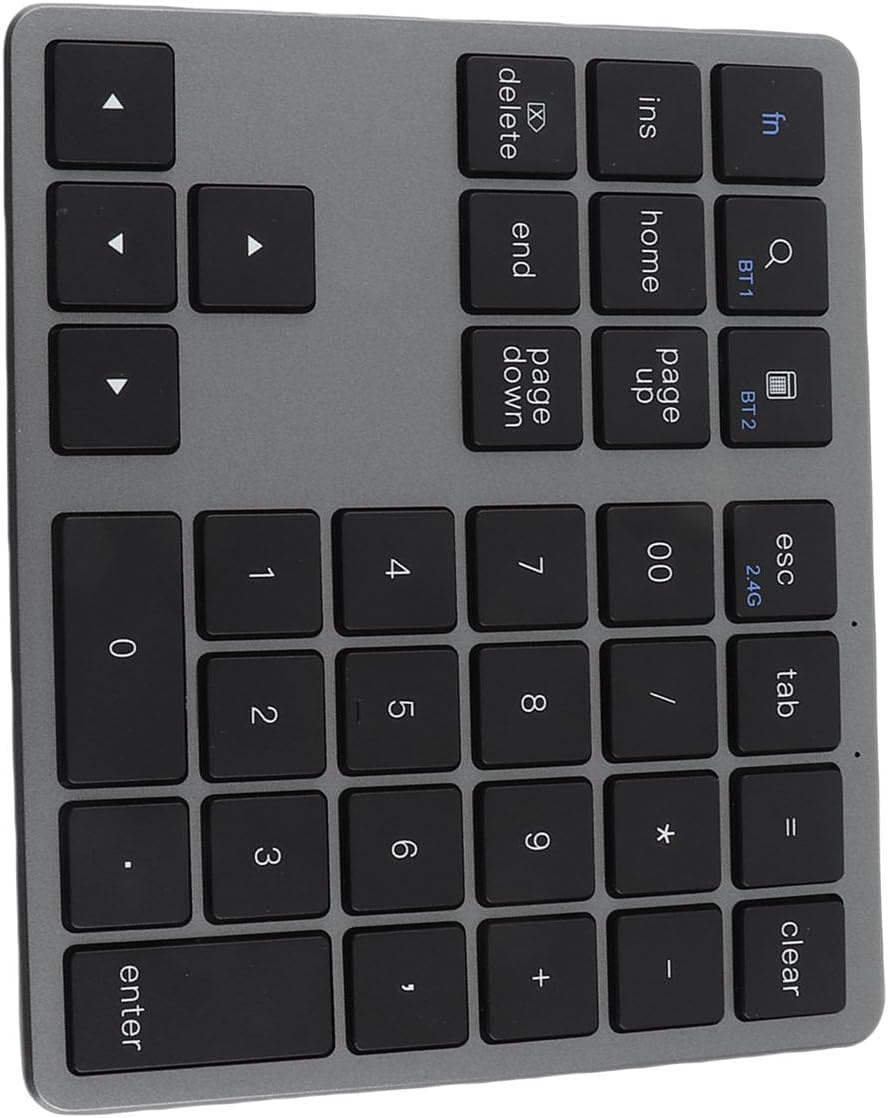 Bewinner Kabelloser Nummernblock mit 35 Tasten, Kabelloser Nummernblock Bluetooth 5.0, Wiederaufladb