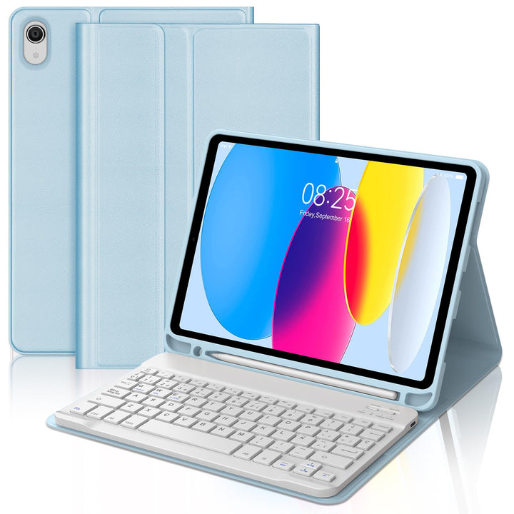 Hülle Tastatur für iPad A16 11/10 Generation (2025/2022) 11/10.9 Zoll mit QWERTZ Deutsche Bluetooth